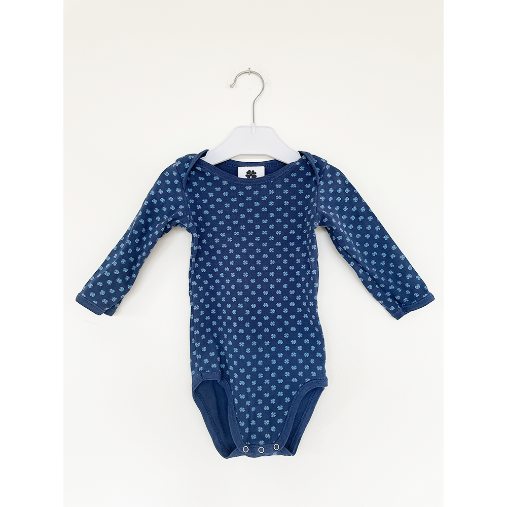 Holly's langærmet marineblå baby body str. 68