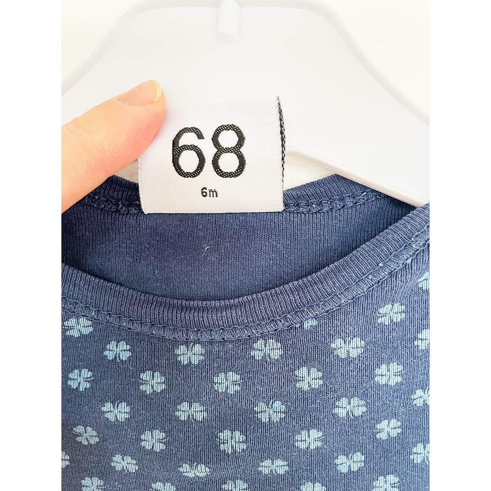 Holly's langærmet marineblå baby body str. 68