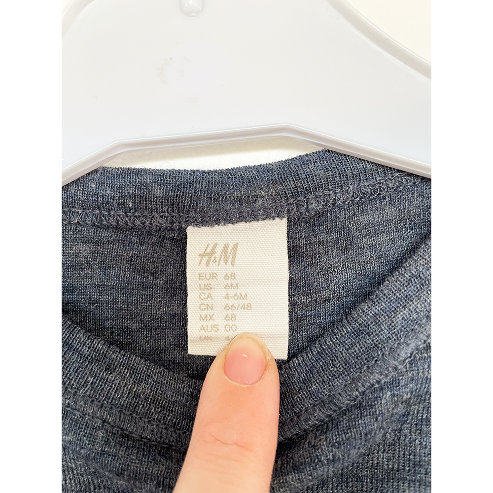 H&M langærmet body uld str. 68