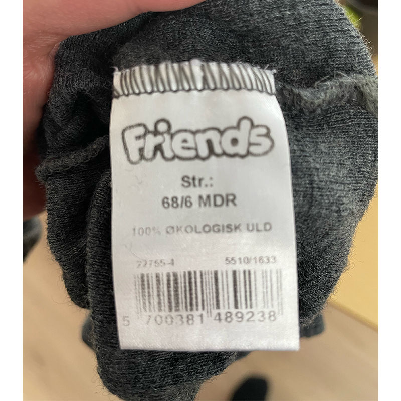 Friends kortærmet body uld str. 68