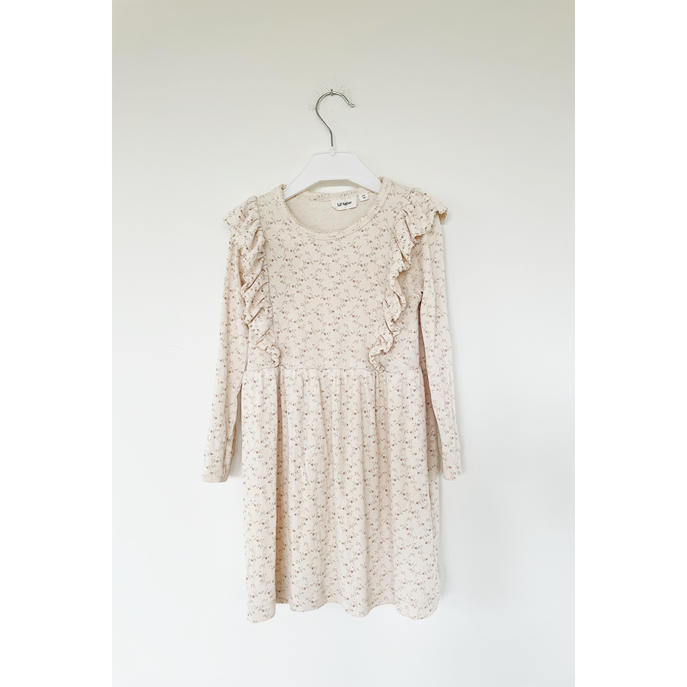 Lil'Atelier blomstret kjole creme str. 104
