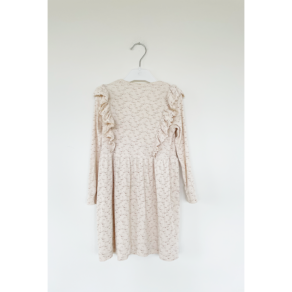 Lil'Atelier blomstret kjole creme str. 104