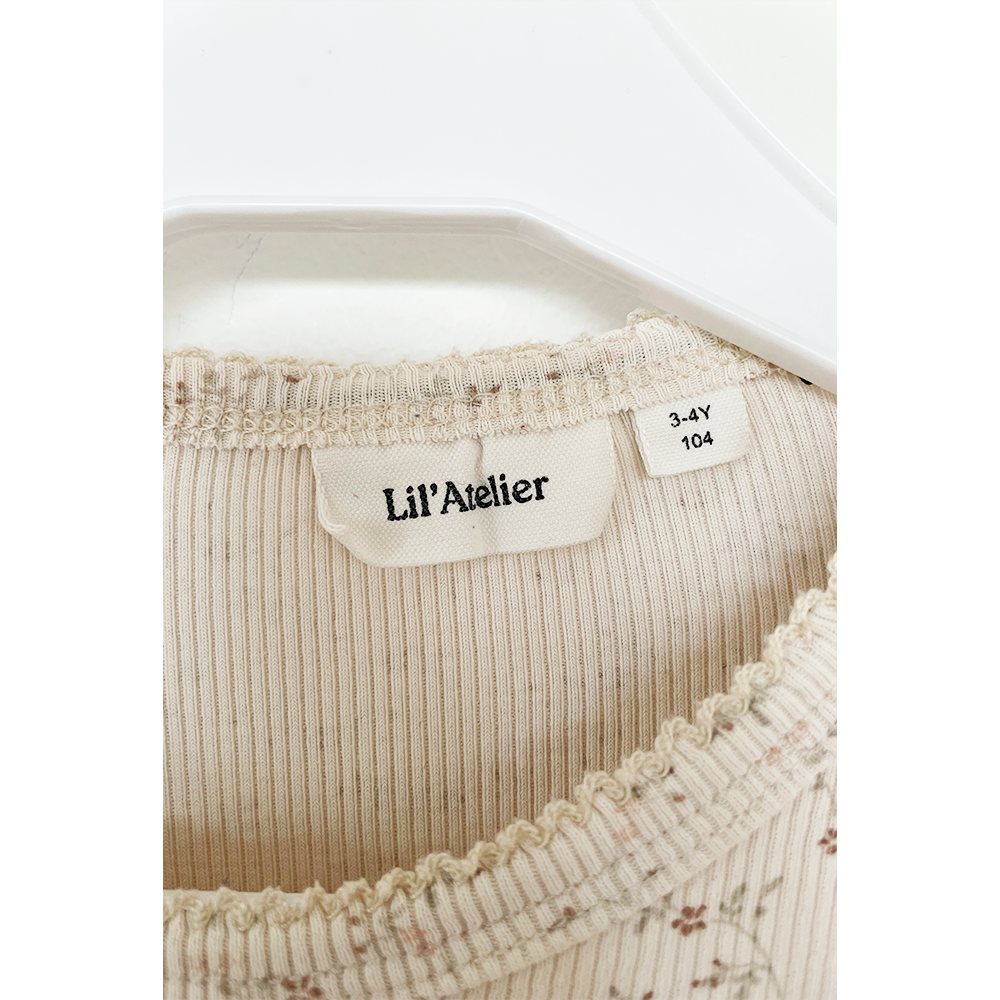 Lil'Atelier blomstret kjole creme str. 104