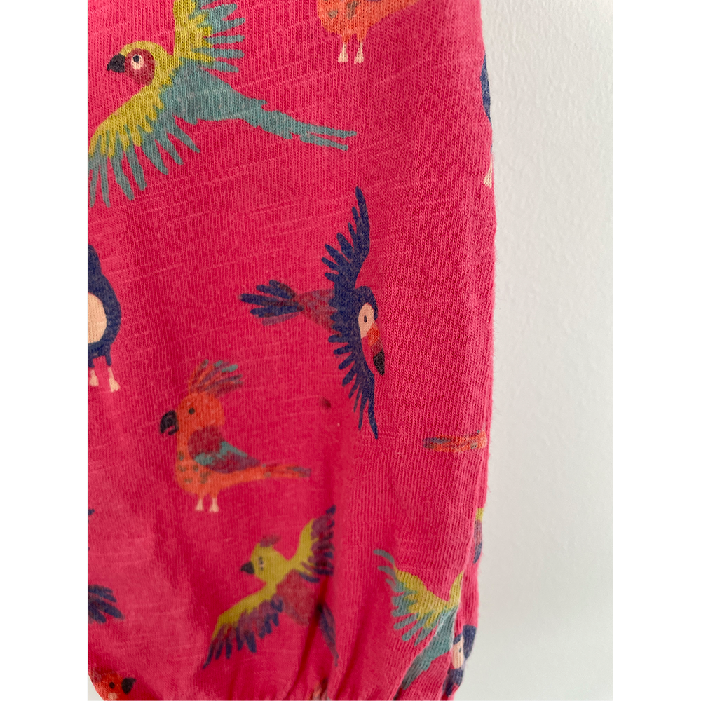 Blue Zoo pink buksedragt med fugle str. 80