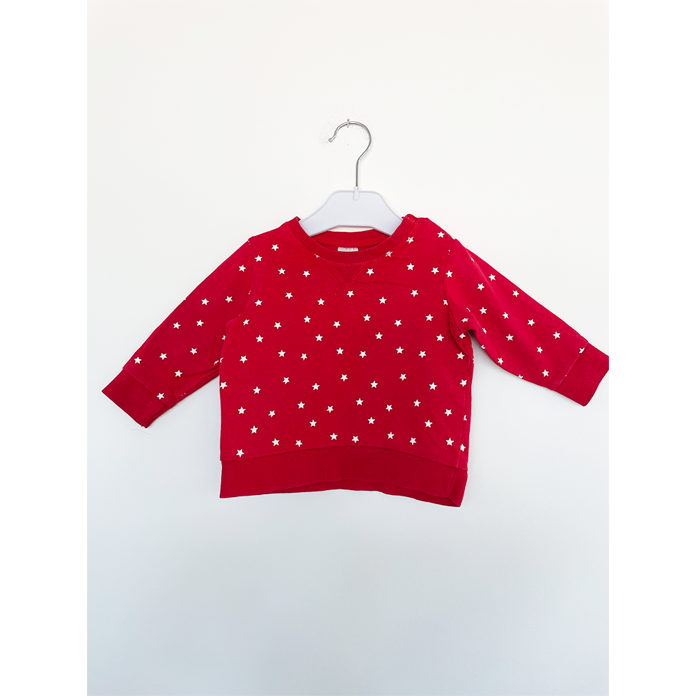 H&M langærmet rød babytrøje str. 68