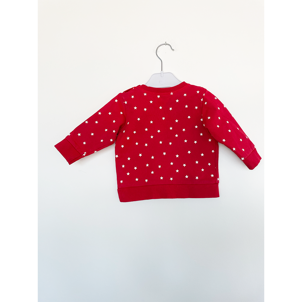 H&M langærmet rød babytrøje str. 68