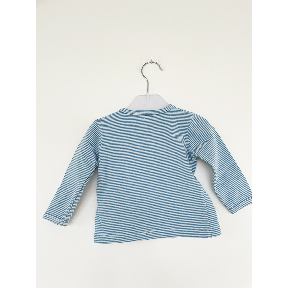 Minymo langærmet lyseblå babytrøje str. 62