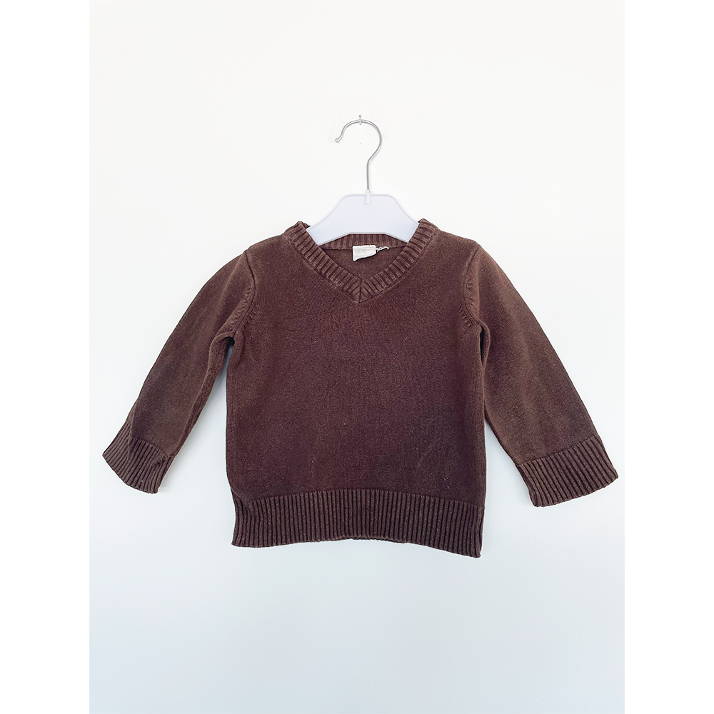 H&M langærmet brun baby striktrøje str. 68