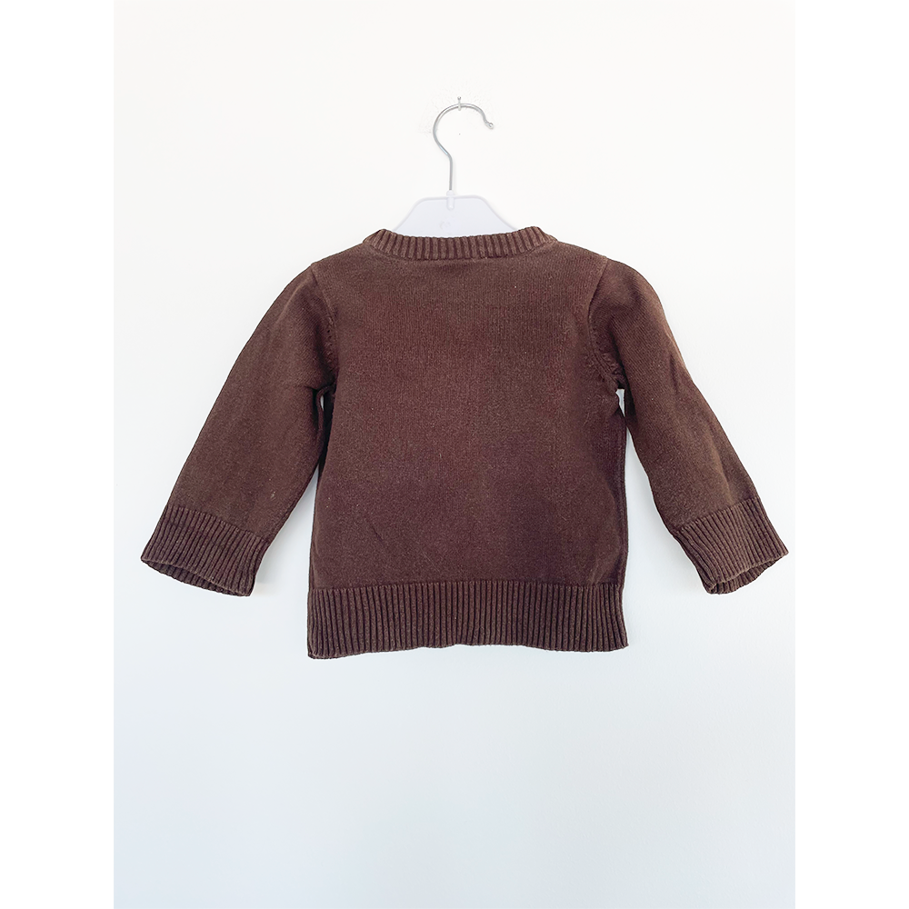 H&M langærmet brun baby striktrøje str. 68