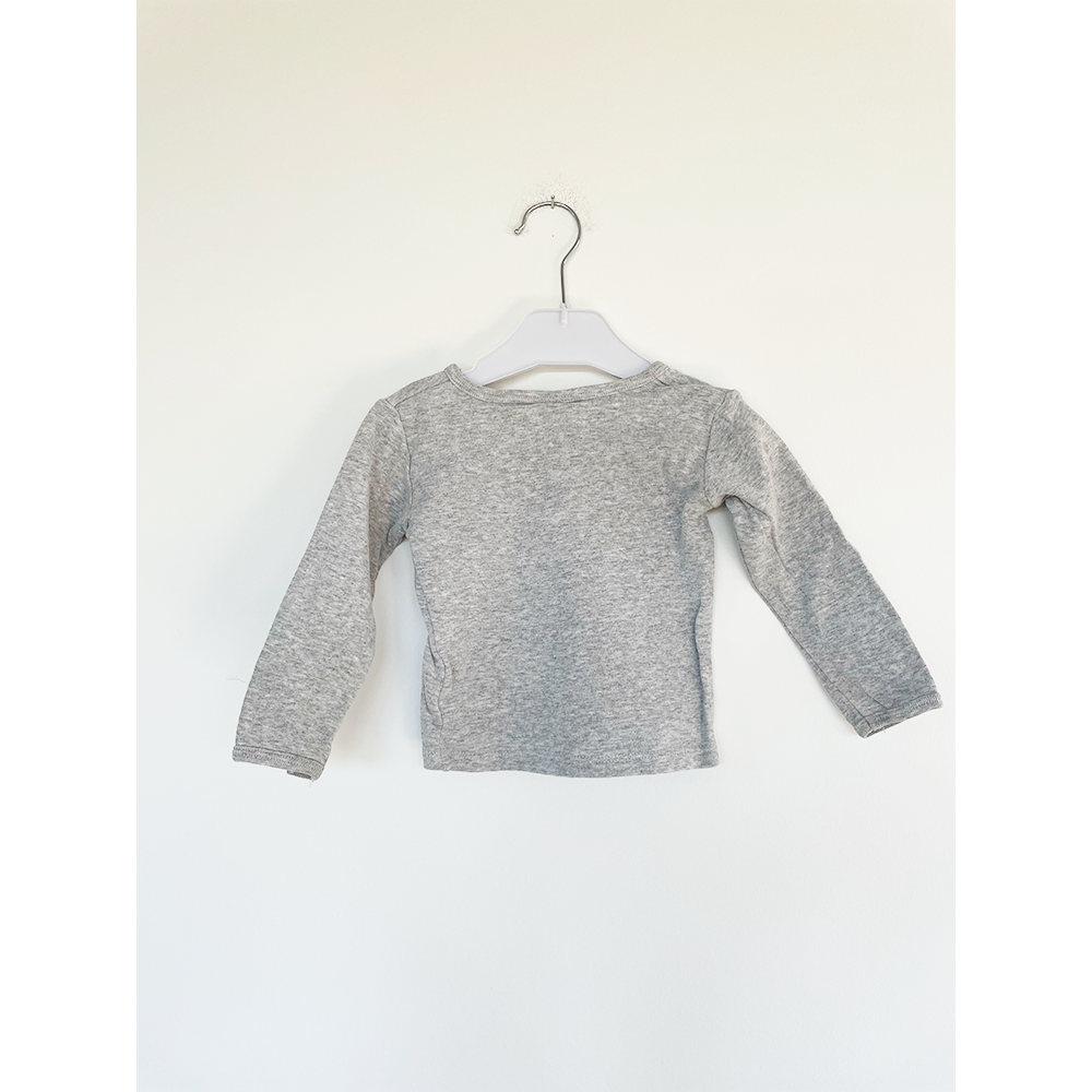 H&M langærmet grå babytrøje str. 74