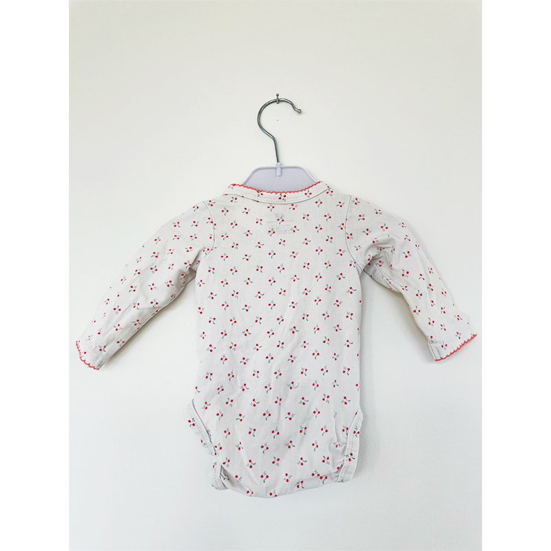 H&M langærmet body med kirsebær mønster 50