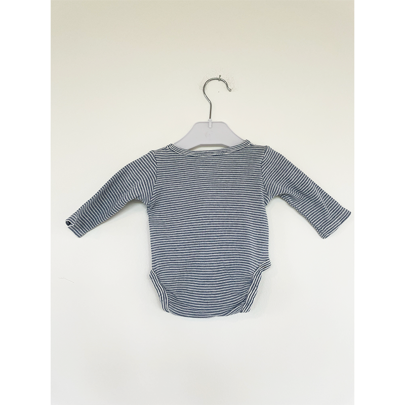 H&M langærmet body blåstribet 50