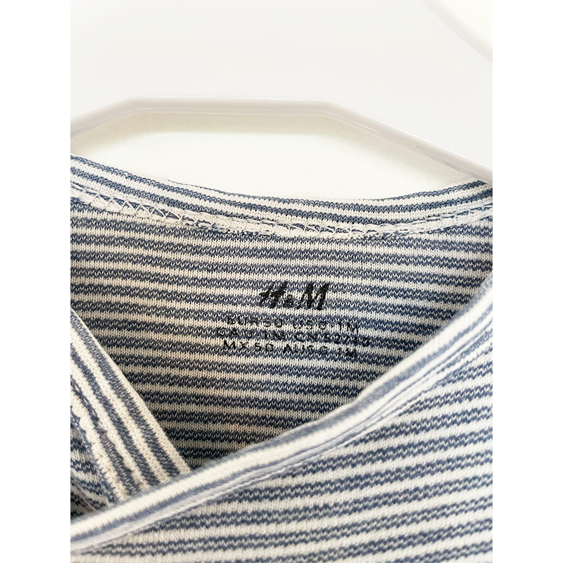 H&M langærmet body blåstribet 50