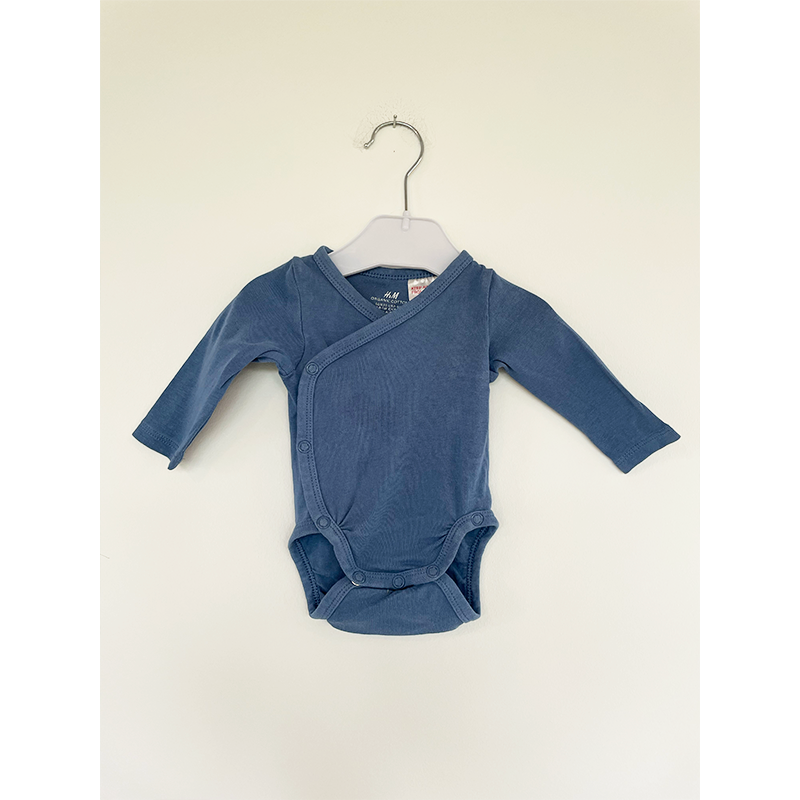 H&M langærmet body blå 50