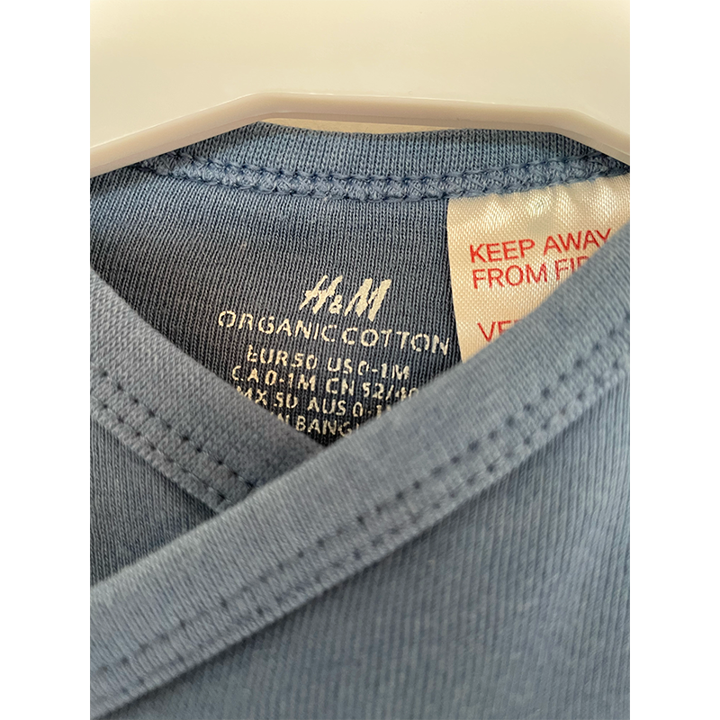 H&M langærmet body blå 50