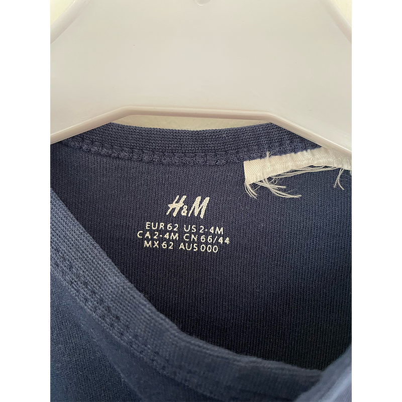 H&M langærmet marineblå body 62