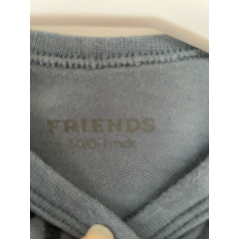 Friends langærmet body blå med pingvinmønster str. 50