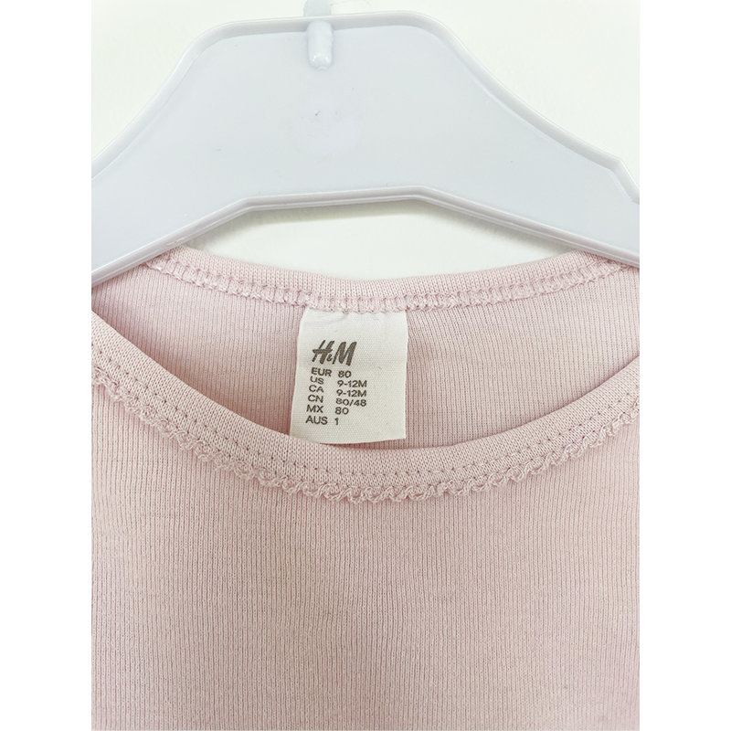 H&M kortærmet lyserød body 80