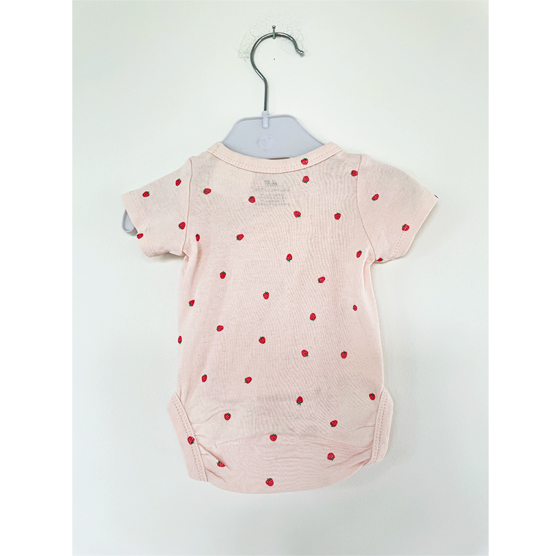 H&M kortærmet body jordbær 50