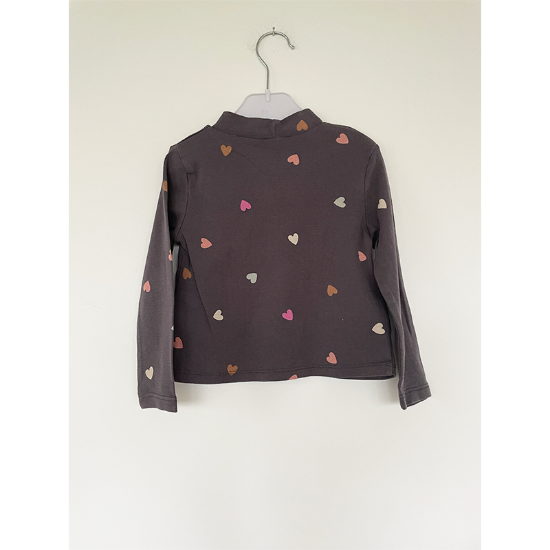 H&M grå trøje med hjerter og høj hals str. 92