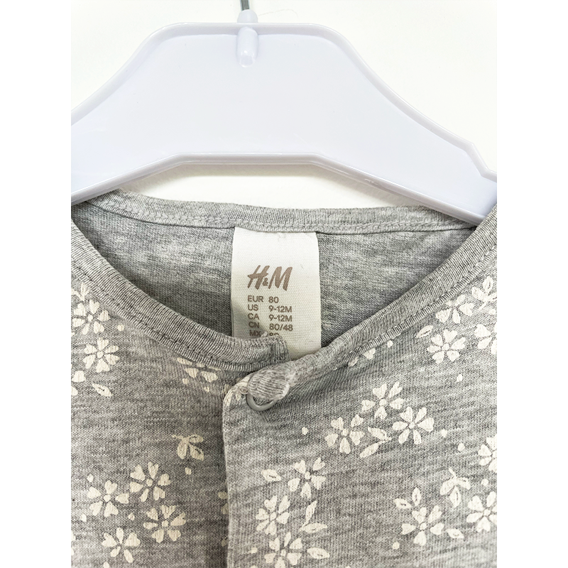 H&M kort sommerdragt grå str. 80
