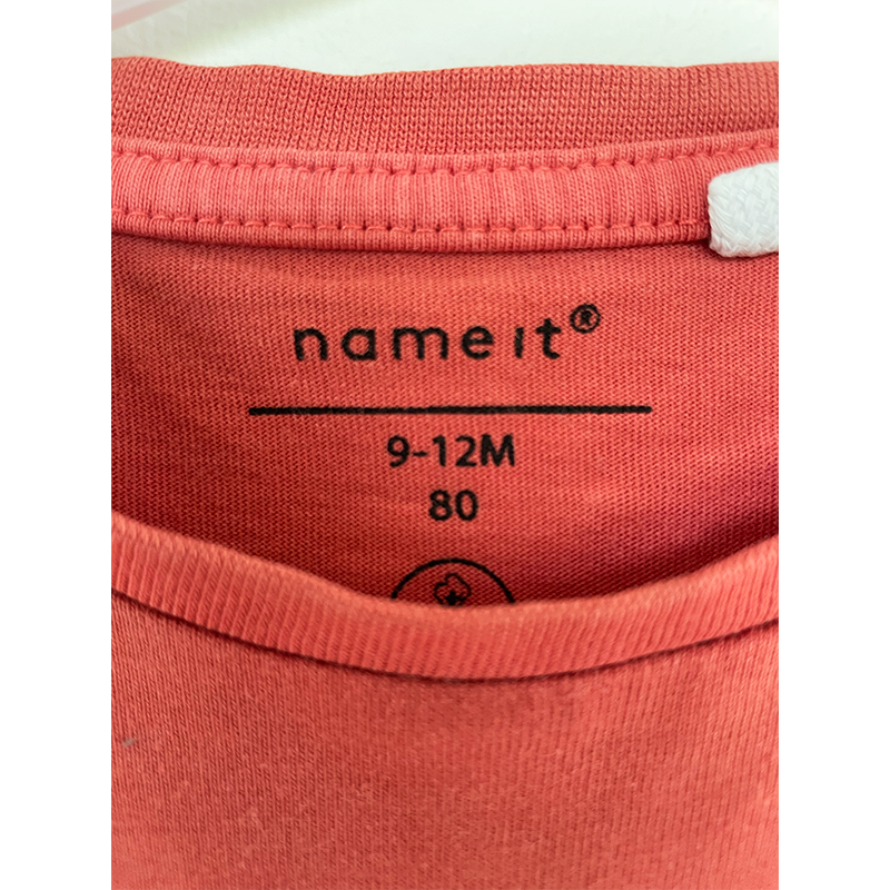 Name it t-shirt rød med print 80