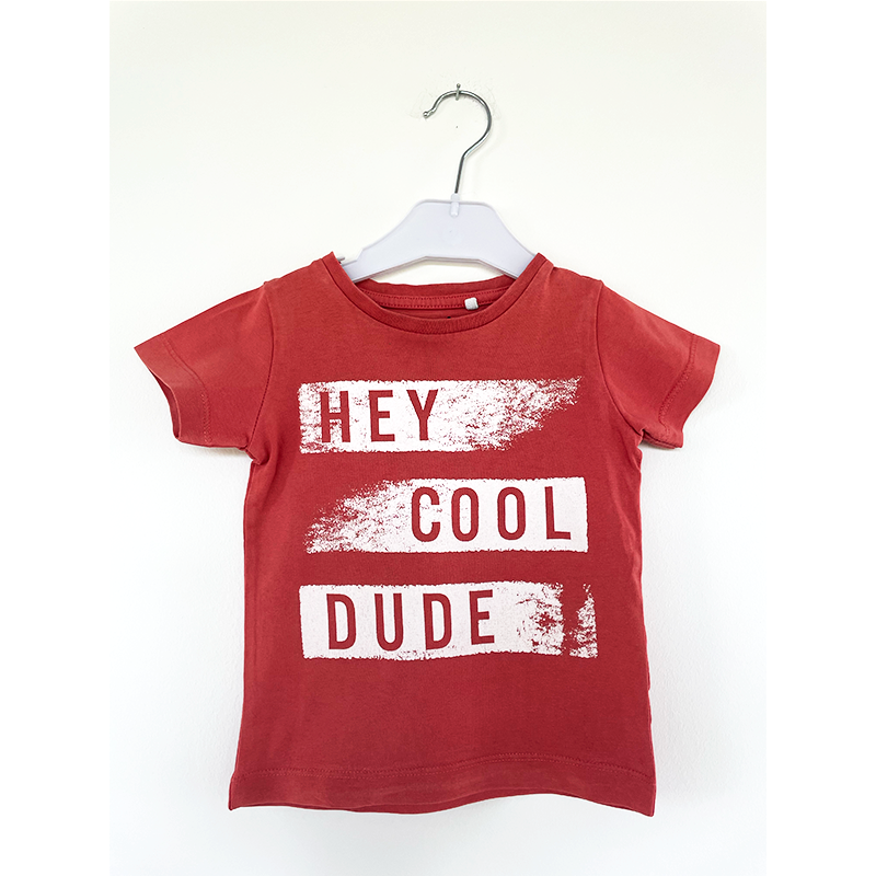 Name it t-shirt rød med print 80