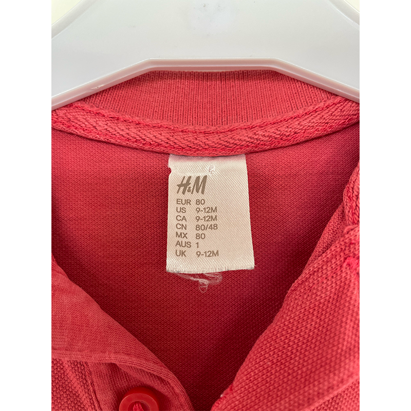 H&M polo t-shirt rød 80
