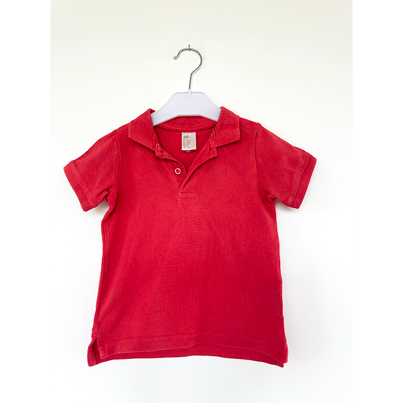 H&M polo t-shirt rød 80