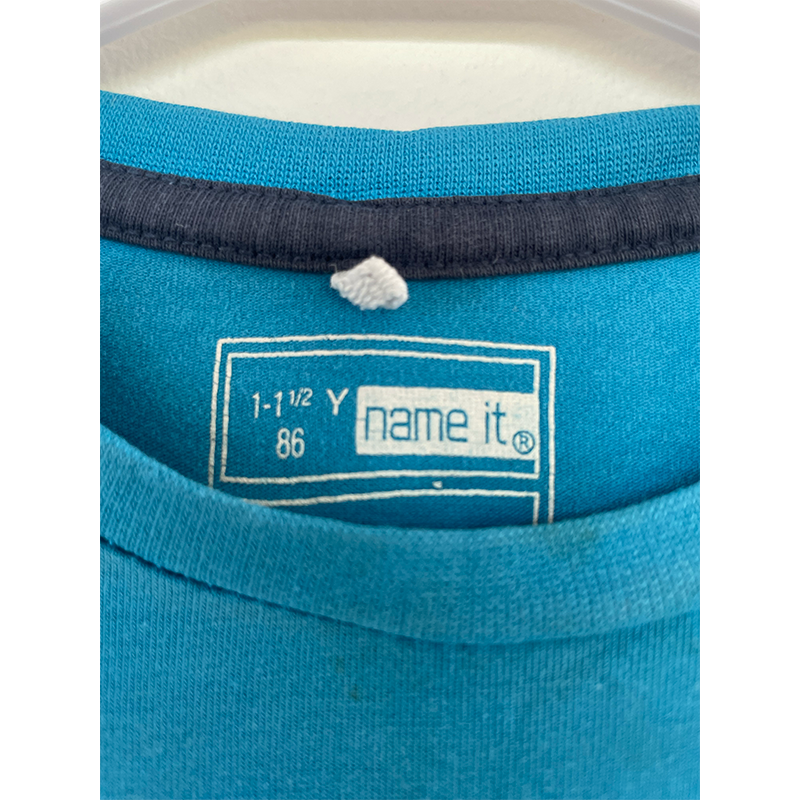 Name it t-shirt blå med print 86