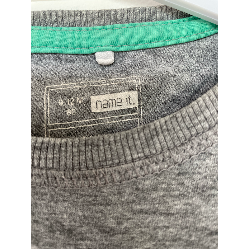 Name it t-shirt grå med lomme 80