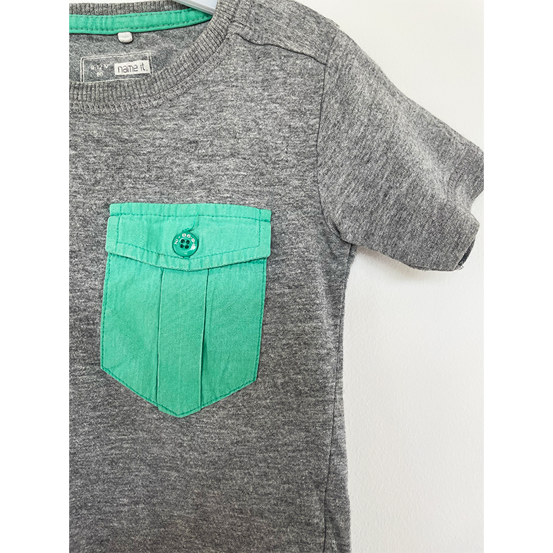 Name it t-shirt grå med lomme 80